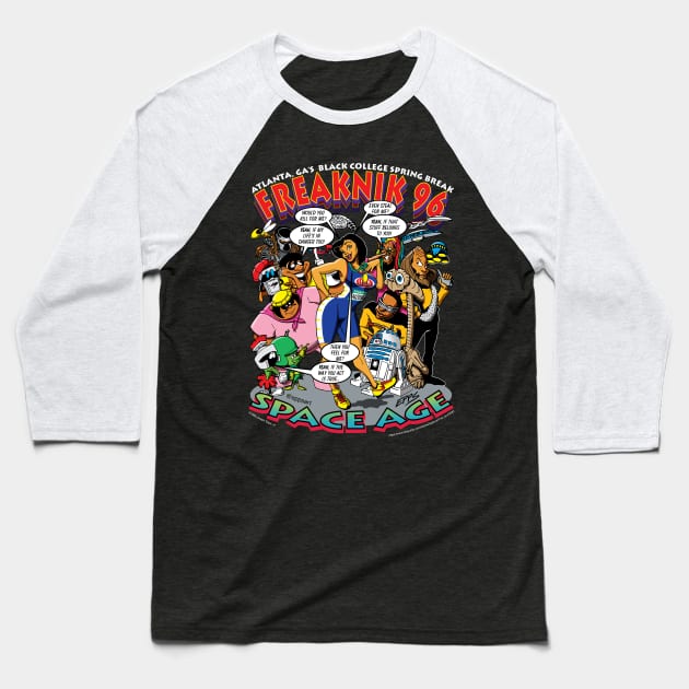 Freaknik 1996 Space Age Baseball T-Shirt by Epps Art